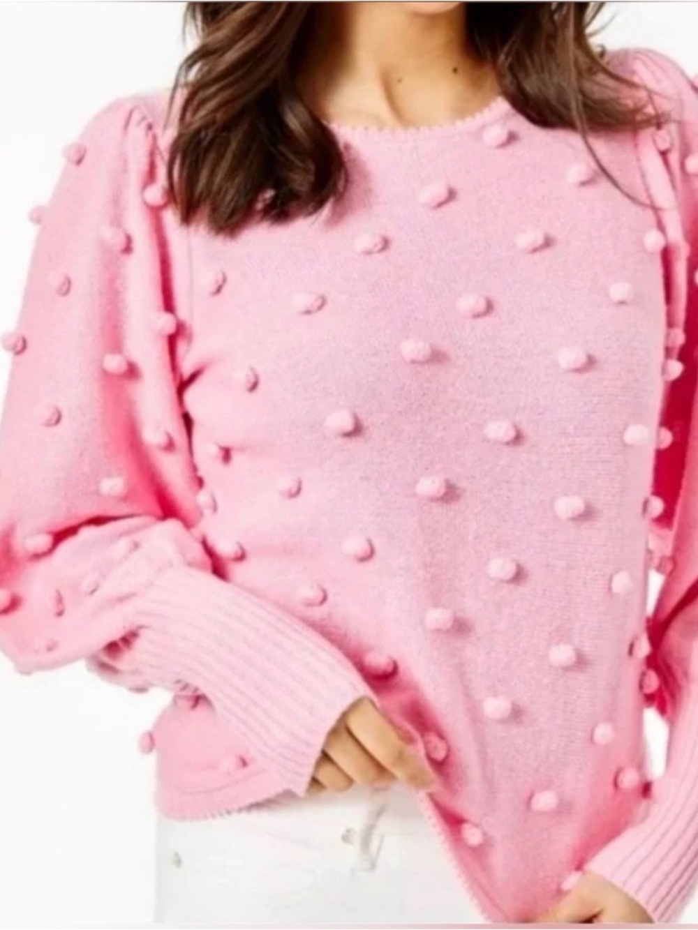 NWT Kippa Pink Pom-Pom Knit Sweater